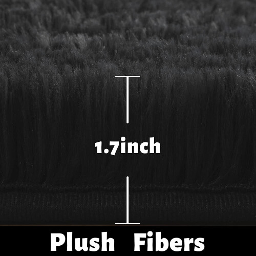 Rund fluffig matta 120 cm, gummibaksida 2