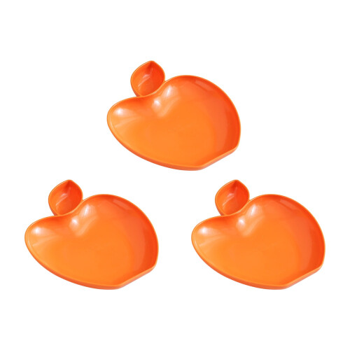 3-Piece Plastic Dinner Plates, 8.66 x 6.88 in, Orange 1