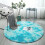 Round fluffy soft area rug for kids grey 4 ft 1
