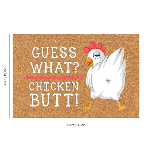 Grappige deurmat met kuikenletter, antislip, polyester, voor buiten 2