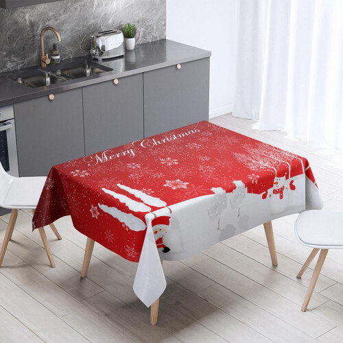 Rectangle Cotton-Linen Tablecloth 27.56 x 27.56 in Red 2