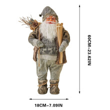 Kerstmanfiguur met witte baard, 24 inch (61 cm)
