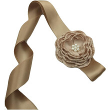 Satinschärpe für Blumenmädchen mit mehrlagigen, gebrannten Blumen