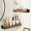 Wooden Floating Wall Shelf for Bathroom Shampoo Storage 3