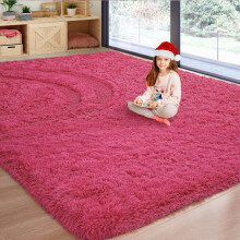 Rose Red Shaggy Area Rug 2x3 Feet