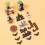 Conjunto de enfeites de madeira para bandeja de abóbora e morcego de Halloween 4
