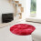 Round Shag Rug Polyester 43.3in x 43.3in Red 1.5in Thick 4