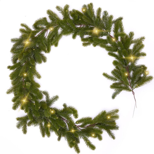 Weihnachtsgirlande mit Lichterkette, 1,99 m 1