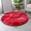Round Shag Rug Polyester 43.3in x 43.3in Red 1.5in Thick 6