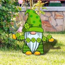 Panneau de jardin pour la Saint-Patrick avec piquets, pelouse extérieure verte