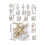 Christmas Tree Ornaments Set Silver White 16 pcs 4