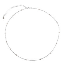 Gelaagde kettingen voor dames, delicate choker met S925 sterling zilveren en 18-karaats witgouden plating, minimalistische verstelbare ketting,