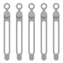 Silicone Cable Management Organizer Ties 106mm Gray Easy Installation for Charging Cords Travel Use