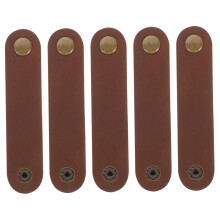 5Pcs Leather Cord Organizer for Charging Cords Reusable Adjustable Cable Management Straps Black
