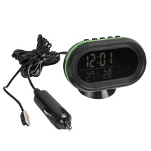 Lämpömittari Voltmeter4Automotive-käyttöön, Digitaalinen LED-elektroninen LCD-kello elektronisella kellohälytyksellä, Virtalähteenä toimiva