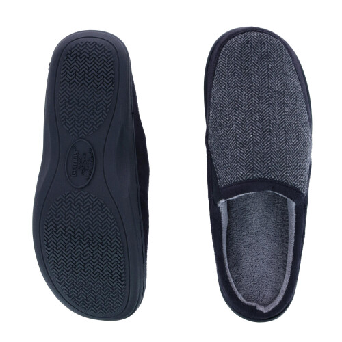 Isotoner Men's Herringbone Logan Hoodback Slipper 2