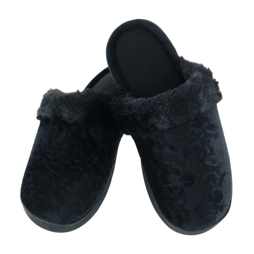 Isotoner Women's Velour Patterned Clog Slippers 1