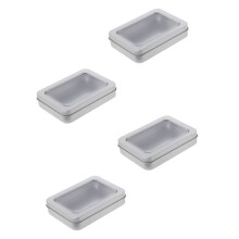 4pcs Metal Storage Box Set with Durable Tinplate Design for Jewelry USB Drives and Travel Organization