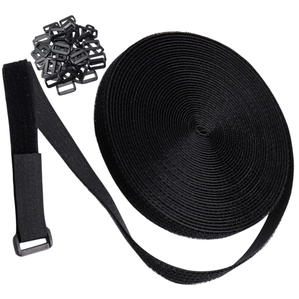 26Pcs Adjustable Hook And Loop Straps With Buckles Reusable Nylon Cable Ties For Home And Office 9330225821120