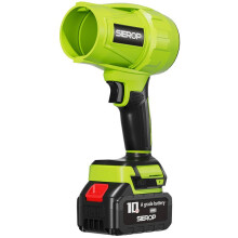 (green) Cordless Leaf Blower Brushless Lithium Battery High Power Turbo Fan Wireless Charging Outdoor Cleanup Tool