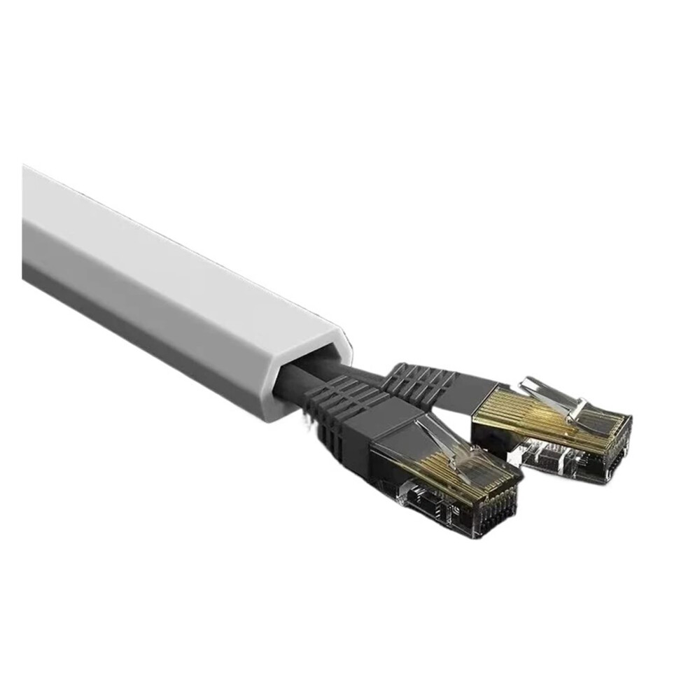 Flexible Floor Cable Cover White 4.0M Selfadhesive Rubber Cord Hider For Home And Office Cable Management 9310869825371