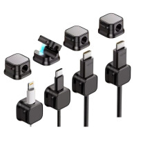 8Pack Magnetic Cable Organizer Clips for Desk and Office, Reusable Adhesive Cord Holder for Chargers