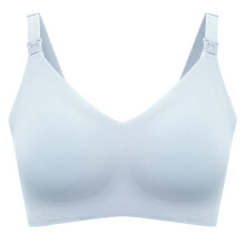Fashionable Seamless Nursing Bra Maternity Support-gray blue L