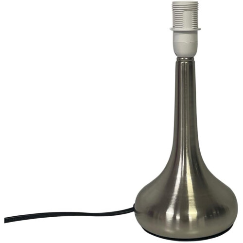 Set of 2 Chrome Teardrop Touch Lamps | Navy Silk Dimmable 1