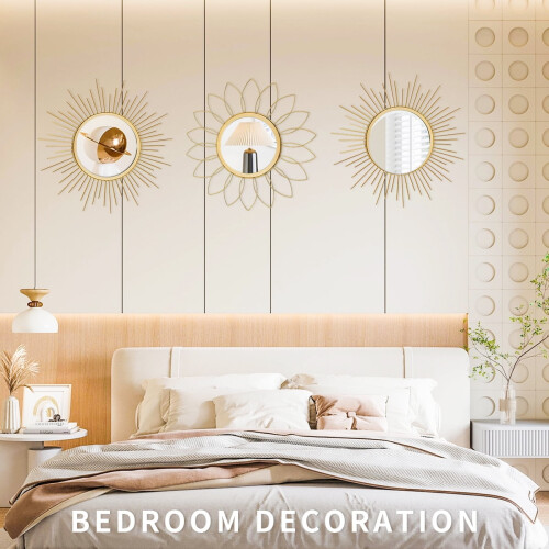 3-Piece Gold Mirror Set 12" Wall Decor 1