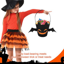 Halloween-karkkipussi, lepakkokuvio, uudelleenkäytettävä kassi, musta