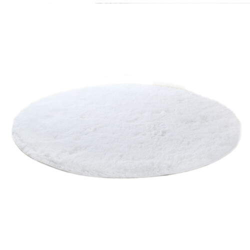 Fluffy round white shag rug 48 inches