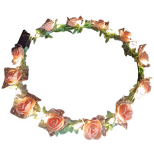 Bloemenkroon voor dames, verstelbare haarband met lint.