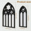 Black Arched Gothic Wall Mirror Set of 3 3