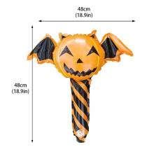 Halloween-ballongpinneset – Pumpa, Djävul, Fladdermus och Zombie