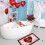 Valentine's Day kitchen rug non-slip absorbent heart design 5