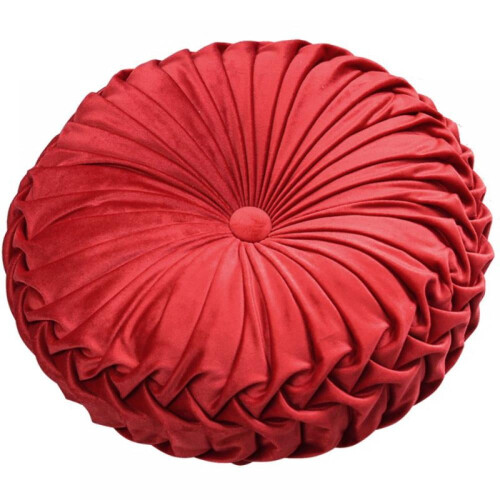 Magazine cushion round solid color pleated floor pillow 38