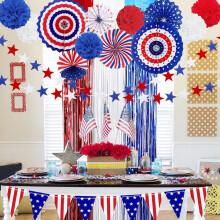 Patriotic Party Decorations Set Red White Blue 4th of July