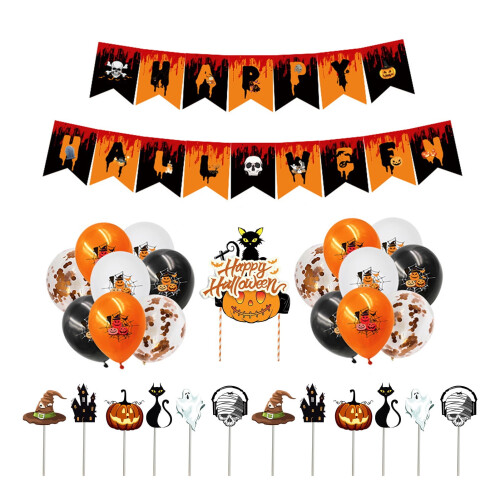 Halloween Cupcake Toppers Sæt – Sort & Orange 1