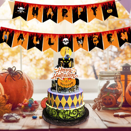 Halloween Cupcake Toppers Sæt – Sort & Orange 2