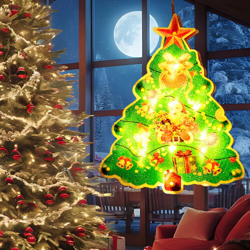 Christmas window hanging lights indoor outdoor 2