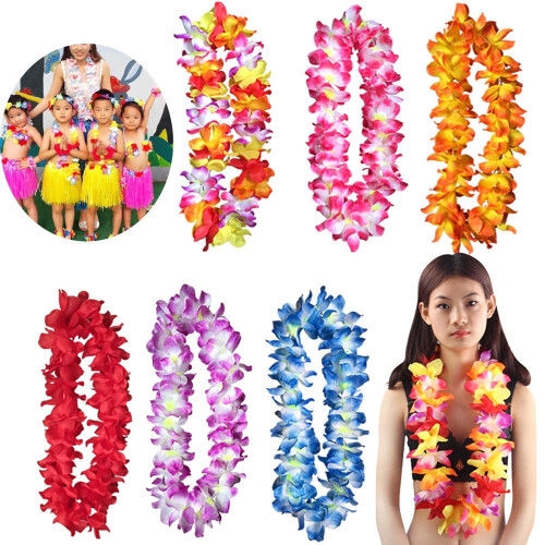 Hawaiisk lei-halskjede – polyestersilkeblomst, 94 cm 2