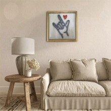 I Love You Sign Language Wooden Sign - Rustic Farmhouse Decor, Artistic Wall Hanging for Home Decoration