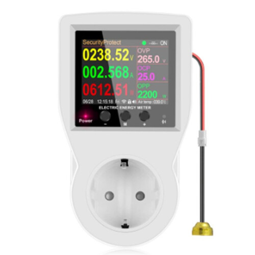 Tuya  Home Wifi Socket AC Voltmeter Digital Thermostat with Timing  Sensor Probe Cooling and Heating EU Plug