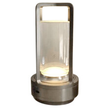 2600MAh Rechargeable Led Table Lamp Modern Touch Adjustment Table Lamp for Bedroom Restaurant Decoration Light Gun-Gray