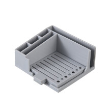Sticky Note Holder,for 3x3/4x4 Sticky Note Stencil Dispenser with Template,Memo Pad Organizer for Office Gray