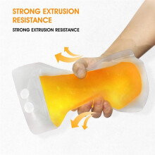 100Pcs Reusable Drink Pouches with 100 Individually Wrapped Straws for Adults Clear Drink Bags with Disposable