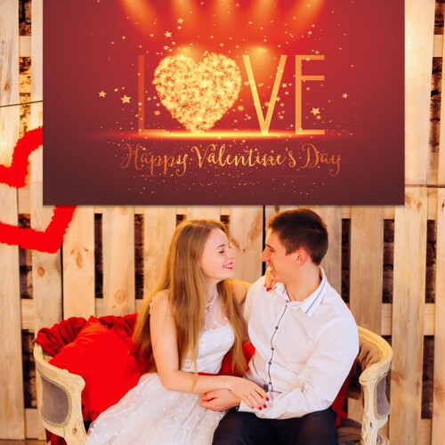 Valentine's Day Banner 90x150cm Polyester Decoration 2