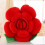 Rose Plush Pillow Red 30x30cm Short Plush 4