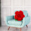Rose Plush Pillow Red 30x30cm Short Plush 5