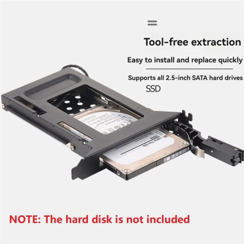 Suporte para Rack Móvel com Slot PCI, HDD SSD  de 2,5 Polegadas para Slot de Expansão de PC, Conector SATA3 de 6 Gbps, Hot Swap 2